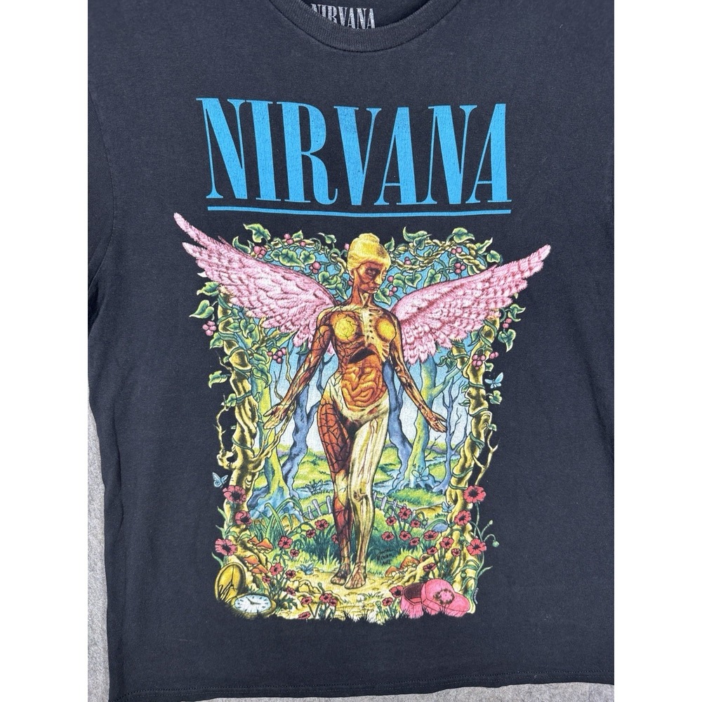 Nirvana In Utero Angel Graphic T Shirt Black Womens Medium Band Rock Grunge - Picture 2 of 8